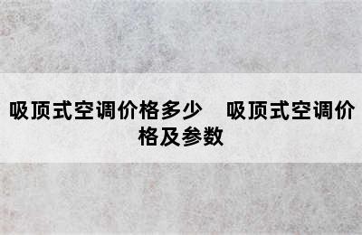 吸顶式空调价格多少　吸顶式空调价格及参数